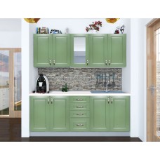 Bucatarie Zebra alba / Fronturi MDF Verde - Varianta 1